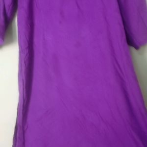 Purple plain kurta