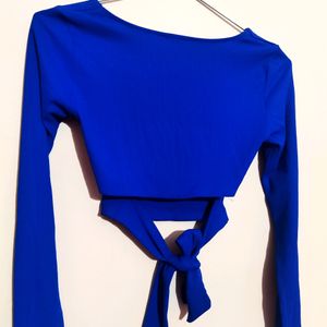 Back Tie Square Neck Crop Top