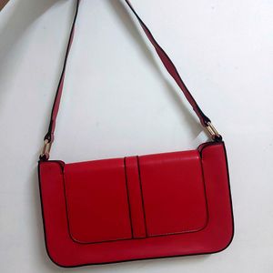 KLEIO Red Faux Leather Handbag