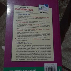 Kc Sinha Class 11 Mathematics English Medium Book