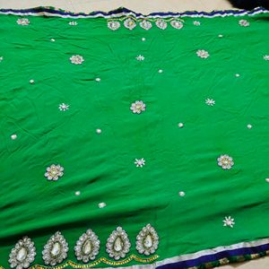 heavy stone worked saree