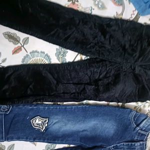 Combo Of Denim & Cotrise Pant For 5-6 Years