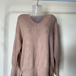 Nude V Neck Sweater