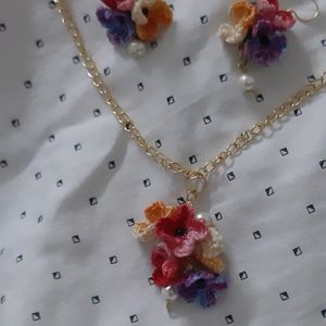 Crochet Little Flower jewellery