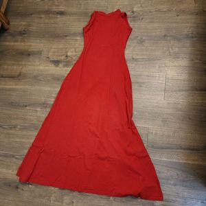 Red Maxi Dress With Cut Out Back