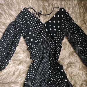 Black Polka Dot Asymmetrical dress