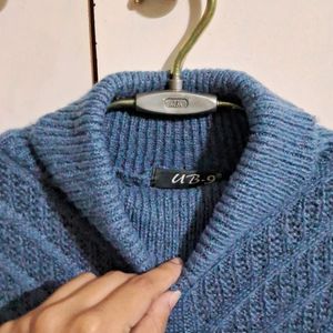 Soft Blue Turtle Neck Oversized Sweater