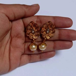 Golden Party Wear Earrings