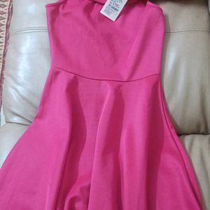 Pink Off-Shoulder SideBow Dress