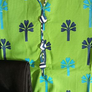 A Fluorescent Green Kurta For Women