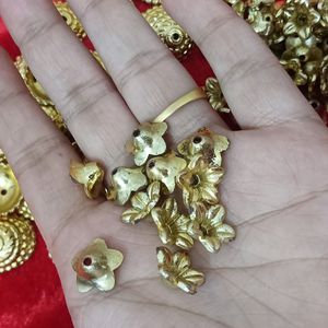 80 Pc Golden Cap Beads For Art