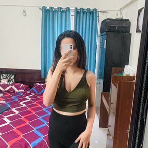 Olive Crop Top