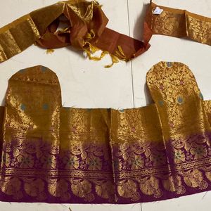 pure silk pavadai fabric for small girl