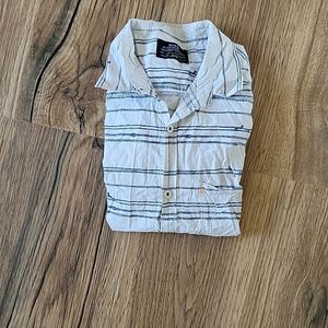 White And Blue Strips Shirt Men