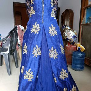 Ethnic Gown Slit Skirt With Dupatta