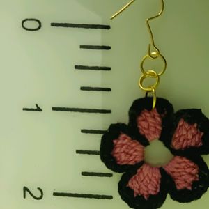 Yellow, Red,Pink With Black Border Earrings