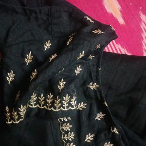 Embroidery Saree With Stiched Blouse