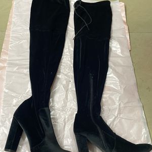 Knee Rise Boots Velvet