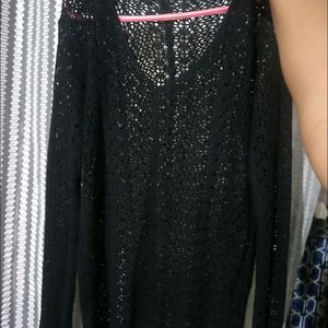 Black Crochet Top Full