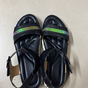 Forever New Black Wedges Sandals