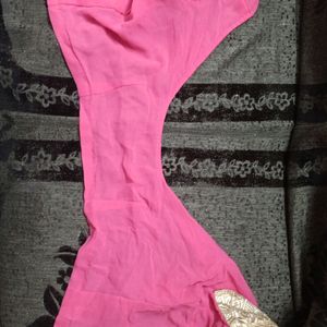 Pink Saree With Blouse