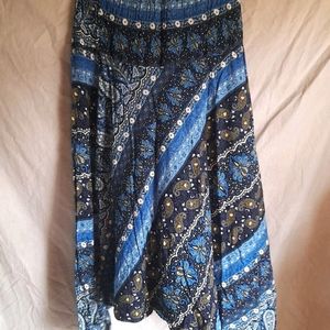 💙 Blue Multicolor Design Printed Dhoti Pants, Har