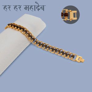 Gold plated 5 Mukhi Rudraksha Bracelet