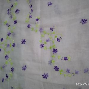 Embroidered Cotton Saree