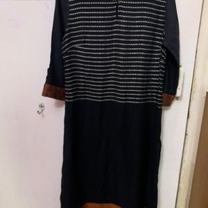 Soft rayon black W kurta