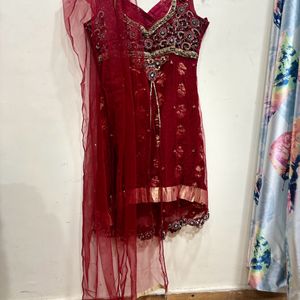 Maroon Kurti With Dupatta