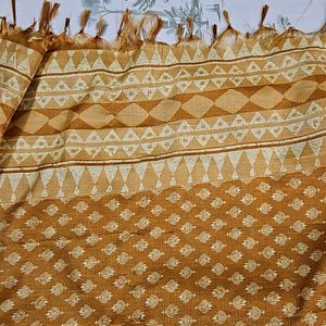 Mustard And White Brand New Dupatta