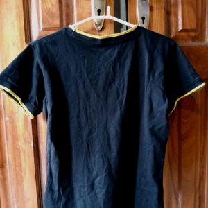 Black Cute Printed Tshirt