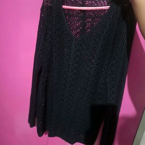 Black Crochet Top Full