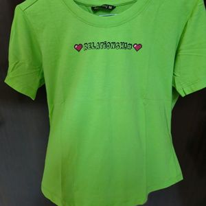 CUTE CROP TSHIRT- Neon Green