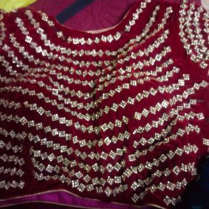 Velvet Maroon Party Wear Blouse