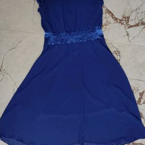 Royal Blue Mini Dress With Bow