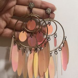 Pink Holographic Dangling Earrings