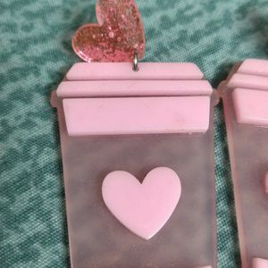 Plastic Little Heart Beautiful Ear Rings