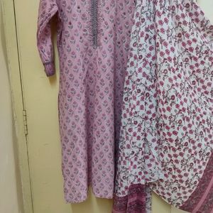 Cotton Kurta Pent Dupatta Set