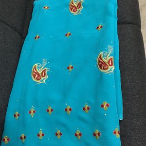 Beautiful Blue Colour Saree