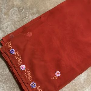 Aesthetic Floral Border Saree