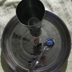 Thali ,Glass , Spoon Combo