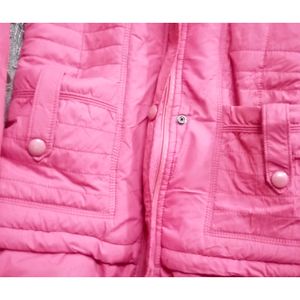 Pink Woolen Fur Puffer Jacket For Women✨