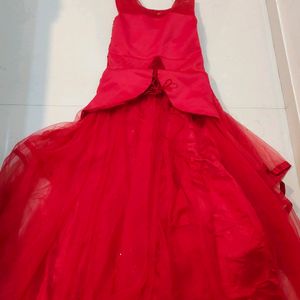 Red Extra Long Full Flair Gown FIXED PRICE