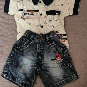 Boy Shirt With Denim Trouser