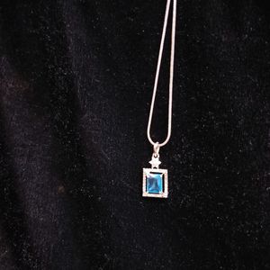 Ad Pendant Necklace With Silver Chain