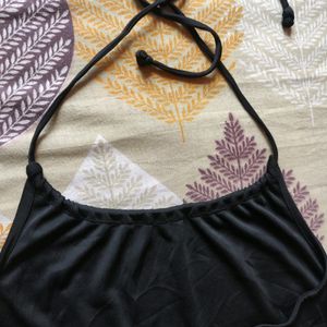 Black Halter Neck Mini Nighty