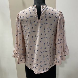 Pink Butterfly Sleeve Top