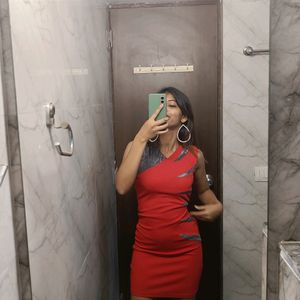 Red Partywear Bodycon Dress