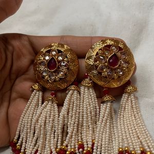 Red Beaded Earrings